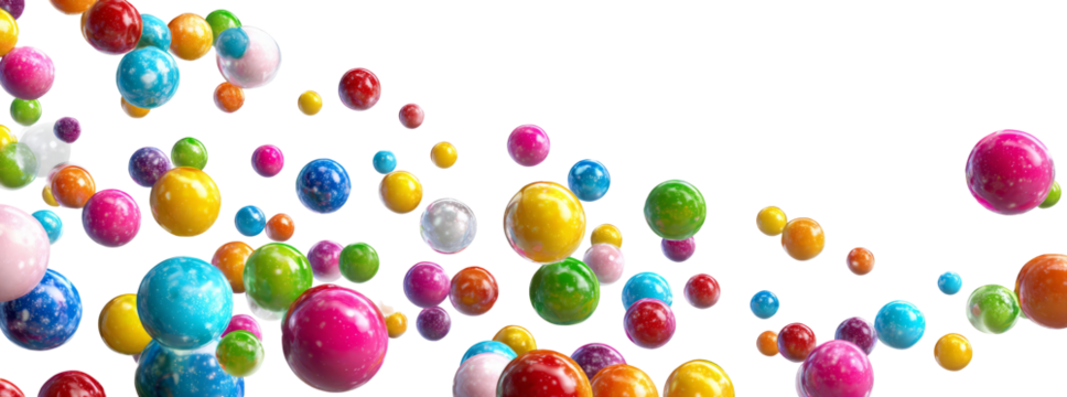 Colorful candy ball, glossy texture, floating, isolated on transparency background, playful mood