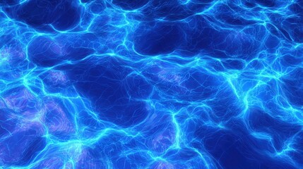 Abstract blue water surface with light patterns and ripples deep blue and cyan hues