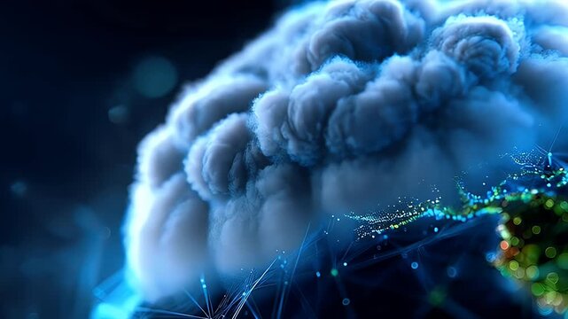 Abstract digital earth globe with atmospheric cloud formation