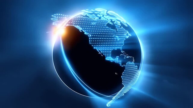 Abstract digital world map with connecting lines - Powered by Adobe