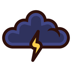 cloud with lightning thunder icon illustration