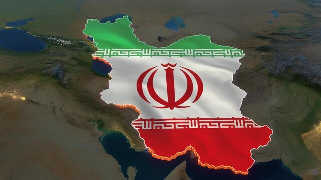  Iran Map and Iran Flag.