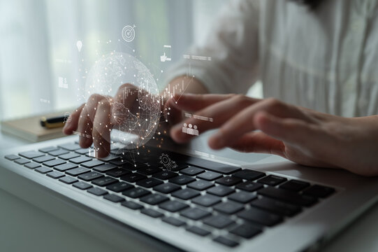 Global business network connecting digital economy and data exchange. Global business expands market, business shares data, global drives finance, and global business supports insight. Latch