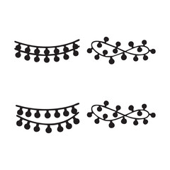 Vector String lights decoration icon in outline and solid style