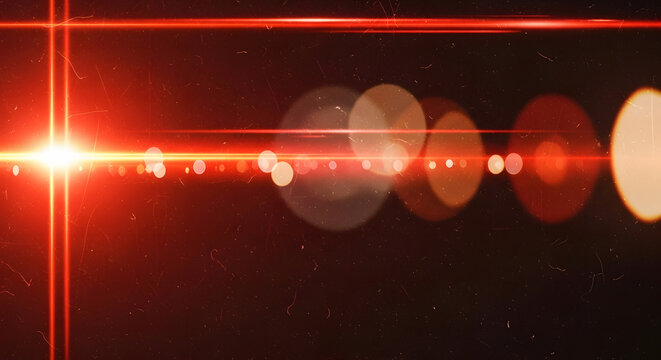 Bright orange light burst with lens flare effect