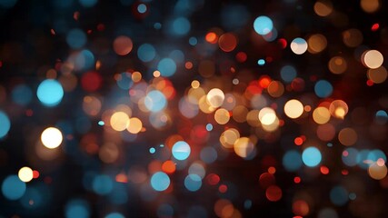 Abstract blurry dots random moving with shiny light.  - Powered by Adobe