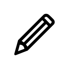 Fototapeta premium Black pencil icon representing creativity, writing, drawing, education, and design tools for digital or print use.