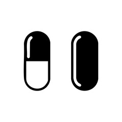 Two medicine capsules symbolizing healthcare, medication, treatment, and pharmaceutical concepts.