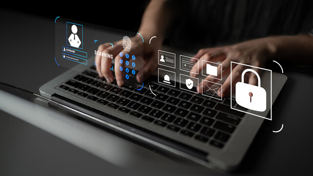 A digital security system for user authentication and access control. A concept of data protection using passwords, biometrics, and secure login. Motif