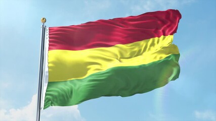 4K Bolivia flag waving in the wind - realistic Bolivia flag animation in high resolution, perfect for Bolivia national day, independence, travel and patriotic video projects