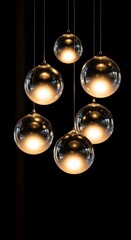 Glowing lights and blur background, perfect Christmas party decoration illustration on a dark night backdrop