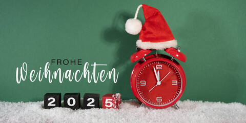 Frohe Weihnachten, Ferien Feier Grußkarte, Karte mit deutschem Text - Countdown Wecker mit...