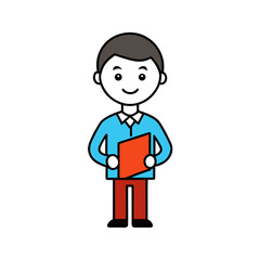 vector avatar teacher holding a book