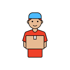 vector cartoon avatar of a delivery person