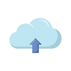 Cloud with an upload arrow, representing data upload or cloud storage