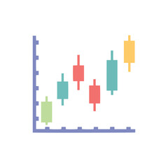 Obraz premium Candlestick chart showing upward trend in financial market