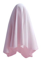 Pink fabric draped over an object isolated on transparent background halloween ghost on pink fabric isolated on transparent 