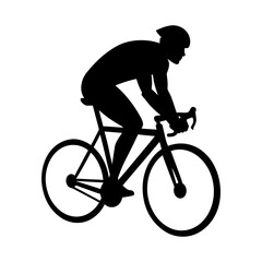 silhouette of a cyclist