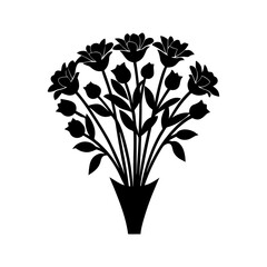 silhouette of assorted wildflowers