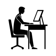 man working on laptop