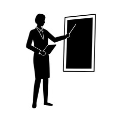  silhouette of a teacher standing