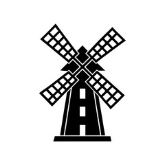 windmill silhouette vector