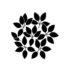 silhouette of grouped leaves 
