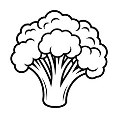Broccoli Coloring Page – Printable Healthy Vegetable Illustration for Kids