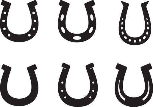 Horse shoe silhouette vector, horse shoe logo icon, horse shoe icon vector illustration