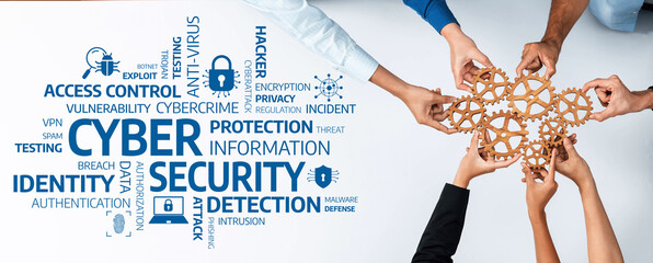 A visual representation of collaboration in cybersecurity, highlighting essential concepts like threat detection, data protection, and identity management in modern digital landscapes. Amity