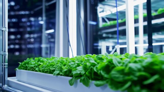 Modern Indoor Vertical Farm: Growing Fresh Greens Sustainably