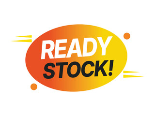 Dynamic ready stock announcement with bold text and speed lines