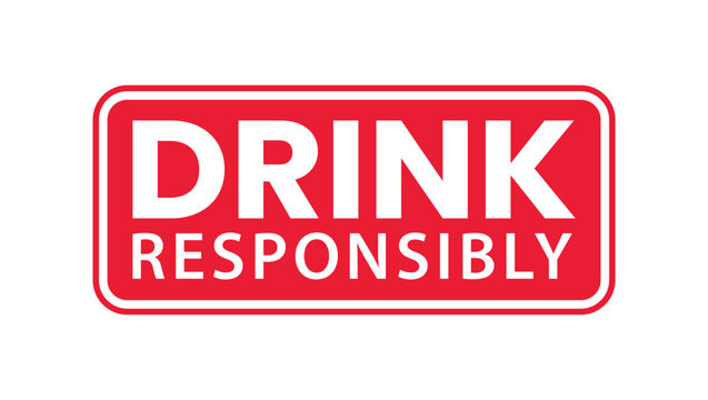 Drink Responsibly Red Rubber Stamp vector design. Drink Responsibly sign  logo, badge, icon, sticker, label, emblem, stamp, symbol, flat vector, isolated illustration	