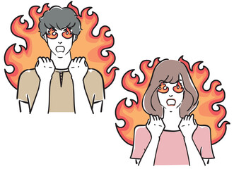 闘志みなぎる爽やかな30代男女