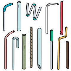 vector set of straw cartoon