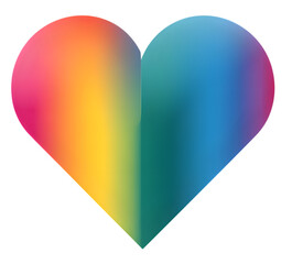Rainbow heart shape isolated on transparent background colorful heart isolated on transparent