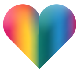 Rainbow heart shape isolated on transparent background colorful heart isolated on transparent
