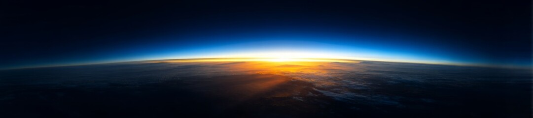Stunning view of Earth's horizon with sunrise from space