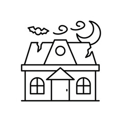 Haunted House icon clean and modern vector illustration