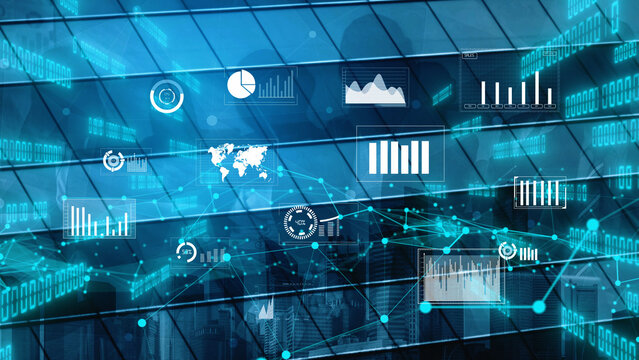 A modern abstract background featuring financial technology themes, data visualization, and graphs with a vibrant digital design ideal for business and finance projects. Xenic - Powered by Adobe