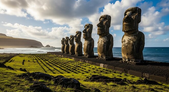 Mystical Moai Statues of Easter Island - A Journey Through Ancient History.