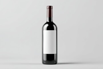 Dark red wine bottle, blank label