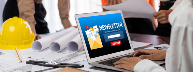 newsletter signup page on computer for customer to subscribe brisk newsletter update information to subscriber