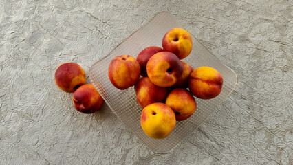 Nectarine, A sweet, juicy stone fruit with smooth skin, similar to peach, perfect for fresh eating or desserts