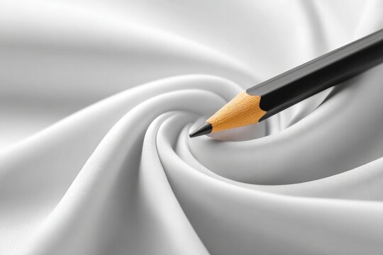 Conceptual pencil sketch on a folded paper with soft white background for design inspiration - Powered by Adobe