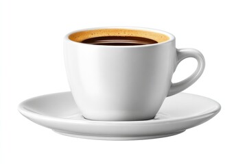 Fototapeta premium Minimalist espresso cup on white background for beverage design and decor concepts