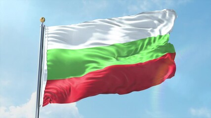 4K Bulgaria flag waving in the wind - realistic Bulgaria flag animation in high resolution, perfect for Bulgaria national day, independence, travel and patriotic video projects