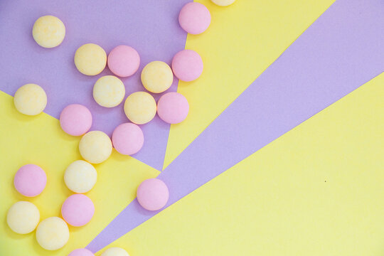 Candy on the colorful background