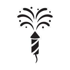 Fountain Firework Burst Silhouette Icon