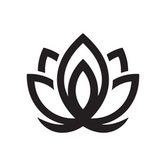 Modern Lotus Flower Line Art Icon